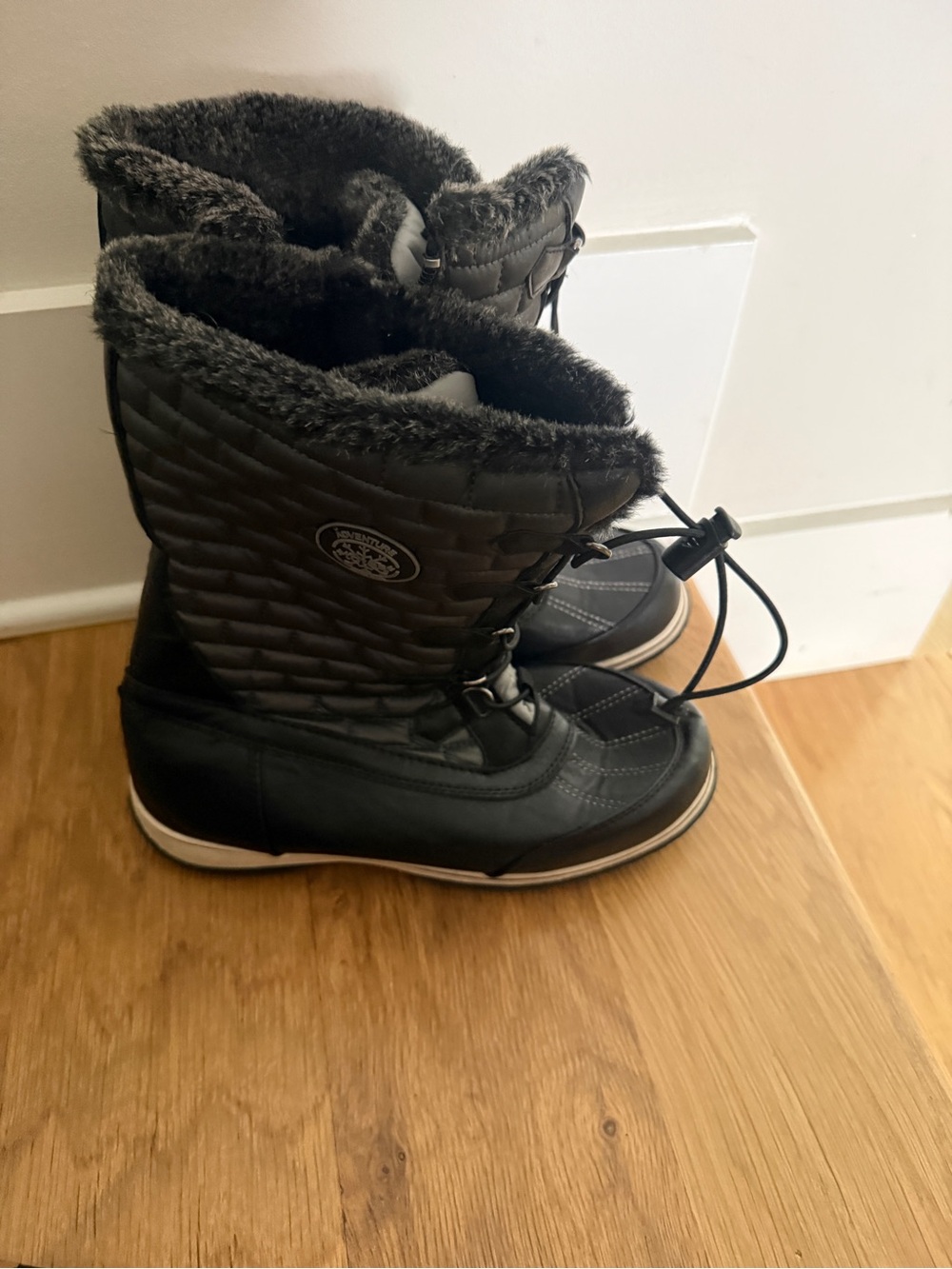 totes Black Women's Insulated Winter Lace-Top Boots
